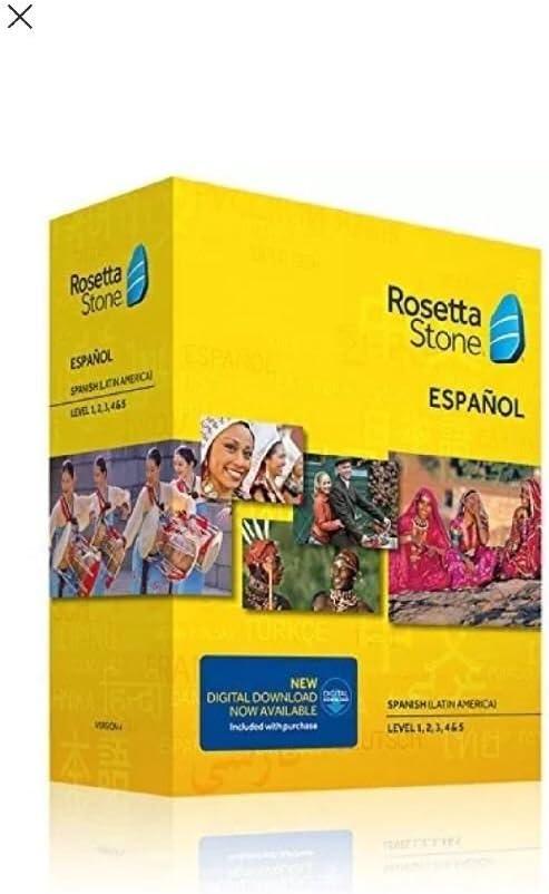 Rosetta Stone Spanish (Latin America) Espanol Version 4 Level 1-5 Set Latest Version