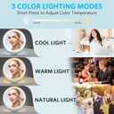 WEILY Magnifying Makeup Mirror 10X/1X, Travel Mirror with Light, Double Sided Rechargeable Mirror with 3 Color Lights for Makeup, Tweezing, Blackhead and Come Done Removal (White)
