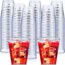 Umigy 100 Pcs Christmas Shot Glasses Disposable Shot Plastic Clear Small Cups for Party Bulk 2 Oz Cups Plastic Tumbler for Birthday Party Wine Food Snack Tasting Drinking Serving(Gold, Reindeer)