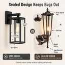 Oil Rubbed Bronze Outdoor Wall Light Fixtures, 20" Large Dusk to Dawn Front Porch Lights Waterproof with Glass, Exterior Wall Mount Sconce Outside Lighting for Garage House, OS-OD2615OB-WM