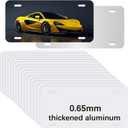 Sublimation Blanks Metal Aluminum Tag White, Thermal Transfer DIY Custom Picture Design for Blank signboards Plates, Metal Aluminum Door Panel Decorations (12 PCS*License Plate Blanks)