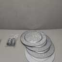 Charger Plates 13 Inches Chargers for Dinner Rustic Galvanized Charger Plates Napkin Ring Farmhouse Napkin Modern Rings for Dinning Table Decor, Simple, Silver(4 Sets)