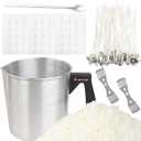 EricX Light Candle Making Kit, 60pcs Candle Wicks, 60pcs Candle Wicks Sticker, 16oz Soy Wax, 1pc Candle Wax Pouring Pot, 2pcs 3-Hole Wicks Centering Devices, 1pc Mixing Spoon, DIY Candles Craft Tools