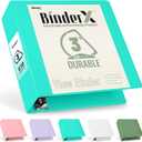Sooez BinderX Extra Durable 3 Inch 3 Ring Binder, D-Ring Large Binder, Holds 670 Sheets of 8.5x11 Paper, Customizable View Cover with 2 Inside Pockets, Heavy Duty 3 Ring Binder for School, Teal