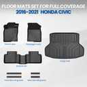 Floor Mats for Honda Civic Sedan 2016-2021, with Cargo Mat
