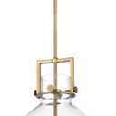 INNOVATIONS LIGHTING Newton Bell - 1 Light 14" Stem Hung Pendant - Brushed Brass Finish - Clear Shade