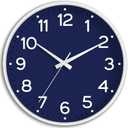 Roymnie Wall Clock 12 Inch Silent Wall Clocks Battery Operated- Modern Non Ticking Analog Clock Decorative for Living Room Bedroom Office Kitchen(Navy Blue)