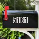 4 inch Adhesive Numbers for Mailbox, Vinyl Reflective Mailbox Number Stickers, 120 Pcs Self Adhesive Number Decals, Pre Spaced Number Signs, for Outside, House, Trash Cans Decal , Cars, Door (Black/White)