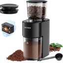 Anti-static Conical Burr Coffee Grinder, Adjustable Electric Mill, 38 Precise Grind Settings, Precision Timer, for Espresso, Drip and French Press, Black