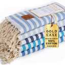 Gold CASE Turkish Hand Towels Set of 5 – 100% Cotton Hand Towels for Bathroom 20 x 40'' – Soft & Quick Dry Cotton Towel for Hands, Hair, SPA & Gym – Elegant Bathroom Towel Set in Mocha Mousse