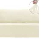 Asnomy Couch Covers for 3 Cushion Couch Stretch Sofa Covers Slipcovers, Pet Protector Furniture Covers for Dogs Cats Spandex Jacquard Fabric Small Checks X-Large Off-White