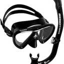 Cressi Adult Snorkeling Kit, Mask & Snorkel - Quality Equipment for Discovering the Underwater World | Ikarus & Orion: Designed in Italy (Black/Blue)