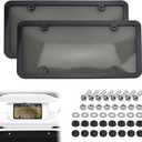 2PCS Clear License Plate Covers and Frames, Personalized License Plate Frame with Screws Screw Caps Washers, Rust-Proof Auto LicensePlate Holder, Universal License Protector for Standard US Plates