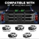Truck Bed Extender 59"- 69" Adjustable Length, Heavy Duty Aluminum Tailgate Extender with Reinforced Panel, Drill Required, Fits for Ford F150/250/350, Ram 1500-3500, Silverado/Sierra, Tundra,Titan