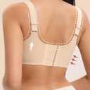 Women's Seamless Wireless Bras No Underwire Push Up Bra Stylish Hollow Out Bralette Full Coverage T Shirt Bra (Black, L)