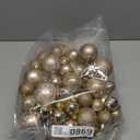 Sea Team 41Pcs Christmas Baubles Set Shatterproof Plastic Christmas Baubles with Strings Hanging Decorations for Christmas Tree Party Wedding Medium (Champagne, 60mm) (2.36" Medium (41-Pack))