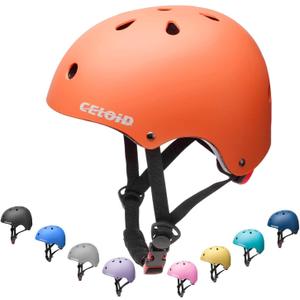 Kids Bike Helmet,Toddler Skateboard Helmets for Ages 2-3-5-8-14 Years Boys GirlsAdjustable Multi-Sport Bicycle Skateboarding Football Roller Skating Scooter Rollerblade Balance Bike Helmet, S(18"-20.5"/5-9 years), Orange