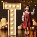 Marquee Letters 4 Feet Tall Large Light Up Letters T Happy Birthday Decorations Marry Me Engagement Party Decor Yellow Light Birthday Decorations Balloon Arch Kit Foam Sign T