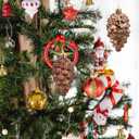 BESPORTBLE 8pcs Christmas Tree Hanging Ornaments, Shatterproof Plastic Pine Cones, Coffee Color, 3. 74 X 1. 96 Inches, for Holiday Decorations, Home, Office, and Party Decor