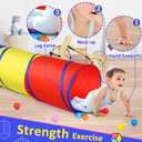 PigPigPen Pop Up Play Tunnel Tent for Toddlers Babies or Dogs, Indoor & Outdoor Toys for Kids Backyard Playset. (Red,Yellow,Blue), 17.5 X 67