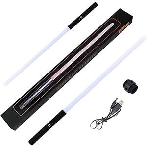 VR-robot Lightsaber, 2-in-1RGB 7 Colors Rechargeable Metal Light Saber Swords with Connector, LED FX Light Sabers Set for Adults Kids Birthday Gift Xmas Presents Halloween Cosplay Accessories