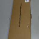 FENIFOX Keyboard and Mouse Wireless, USB 2.4GHz Combo Silent Quiet Low Profile Compact Full Size Flat Slim Thin Portable with Number Pad Soft Cover for PC Laptop Computer Office - White & Silver