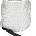 Marine System Made Nylon 3 Strand Anchor/Rigging Line Anchor Rope 3/8 Inch 100FT  White (3/8" x 100')