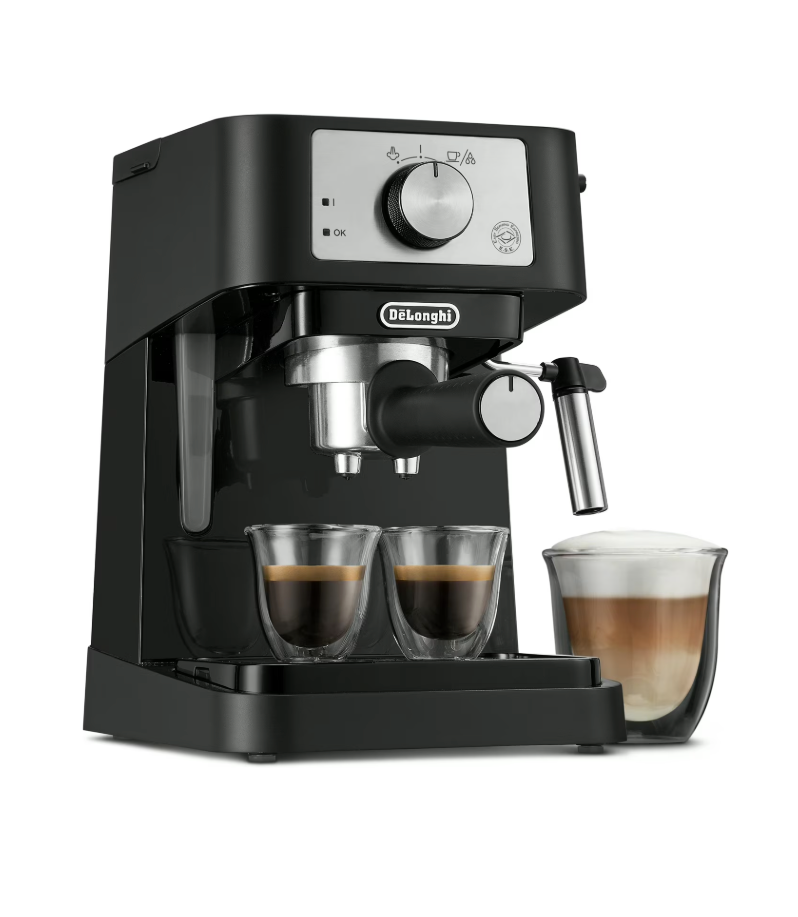 De'Longhi Stilosa Compact Manual Espresso Machine, Manual Milk Frother | #1 Worldwide Espresso Machine Maker, 15 Bar Pump Pressure, Stainless Steel Boiler, Frother, Compact Design