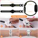 Waterproof Bracelet Compatible with AirTag for Kids (2 Pack), Protective Case GPS Tracker Holder for Child with Full Coverage Hidden Design, Soft Silicone Anti-Lost Wristband Cover for Toddler BGBY (Black Dark Grey+Black Yellow)