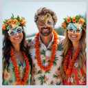 UUT Polynesian Style Party Photo Props, 12-Pack Tropical Ocean Hawaiian Theme Paper Glasses, Funny Birthday Party Decorations, for Costume Gift, Luau Birthday, Theater; 12MN