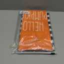 Artoid Mode Orange Polka Dot Stripes Hello Pumpkin Fall Kitchen Towels Dish Towels, 18x26 Inch Farmhouse Decoration Hand Towels Set of 2