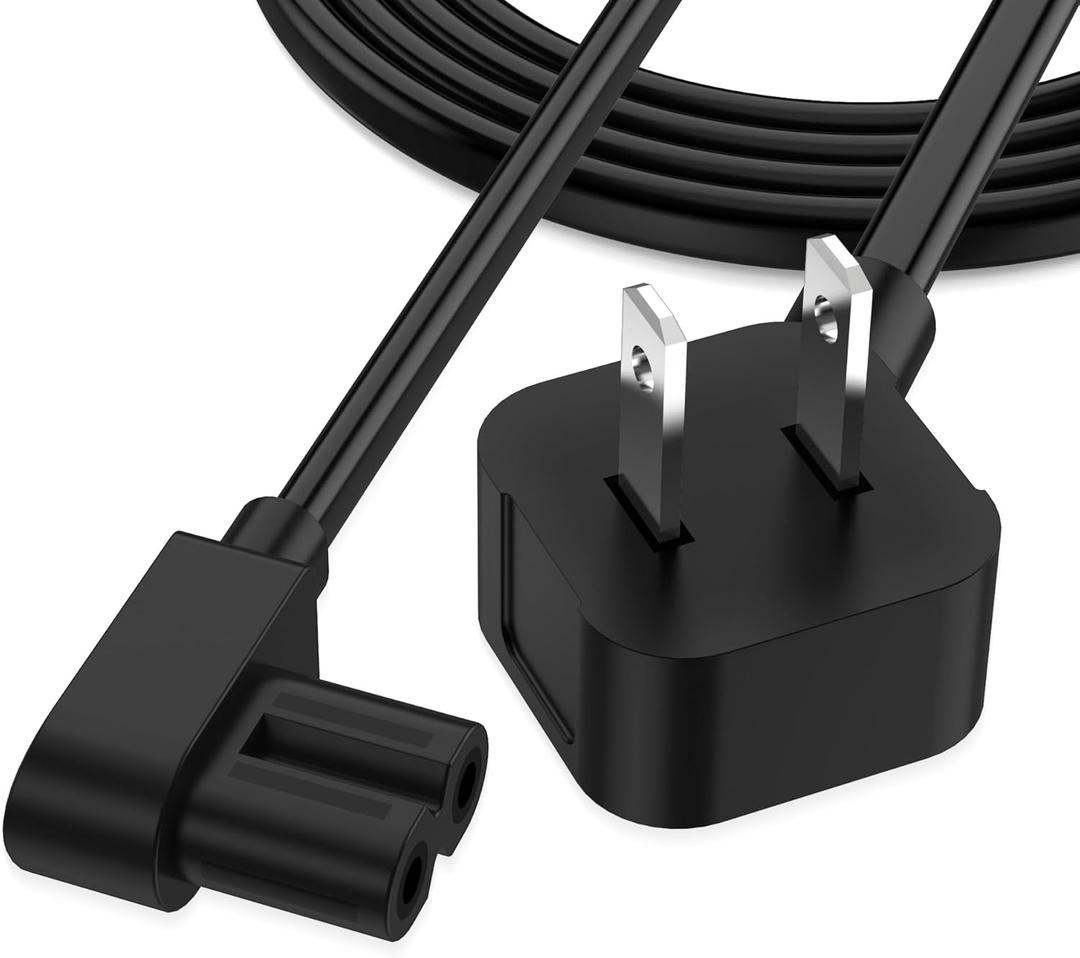 AGVEE 10ft Mini Fridge Power Cord Compatible with AstroAI Mini, Cooluli Mini, Chefman Mini, Koolatro, Frigidaire Fridge, Replacement 90 Degree Angled 18AWG ETL Listed 2-Prong Cable, Black