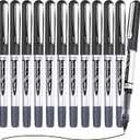 EYEYE Black Rollerball Pens 12 Pack, 0.7mm Medium Point Roller Ball Pen Quick Dry, Liquid Ink Pens Fine Point Smooth Writing Pen for Journaling, Note Taking, Office, School Supplies