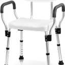 Sangohe Shower Chair, Heavy Duty Shower Seat with Back, Arms, Adjustable Height, Ideal for Bathtub, Handicap, Elderly, 796C