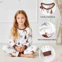 PATPAT Christmas Family Matching Pajama Sets Includes Christmas Socks - Perfect for Family Photos & Holiday Celebrations (8-9 Years, Brown and White)