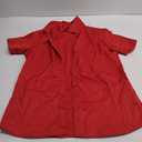 ZEROYAA Men's Casual Urban Stylish Slim Fit Short Sleeve Button Up Dress Shirt with Pocket (Red) S