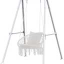 G TALECO GEAR Hammock Chair Stand,Heavy-Duty Steel 300LBS Multi-Use Hammock Stand for Outdoor Indoor, Swing Chair not Include (White)