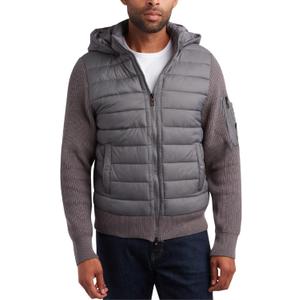 CANADA WEATHER GEAR Men's Quilted Sweater Vest - Water Resistant Full Zip Up Hooded Puffer Winter Jacket (Sizes: M-XXL) (Large, Charcoal)