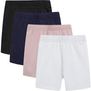 Girls' Basic Cartwheel Short Cycling Bike Shorts for Girls Dance Shorts (White)