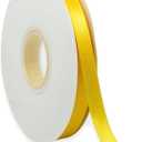 Yellow Ribbon 3/8 Inch x 50 Yards Satin Ribbon Continuous, Single Face, for Crafts, Gift Wrapping, Floral Bouquet, Weddings, and Decorations, with Spool