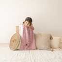 Cuddle Cookie Baby Zigzag Faux Fur Blanket, 27 x 33 inches, Blue Pink Grey, with Ivory, Gift Box (Pink)