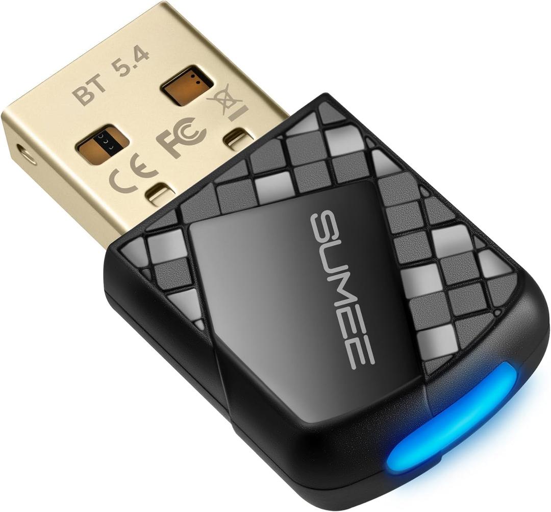 Bluetooth 5.4 USB Adapter for PC - Wireless Dongle Transmitter/Receiver, Plug & Play for Windows 11/10/7, Supports Keyboard/Mouse/Headphones/Speakers/Game Controller (BR+EDR+BLE Dual Mode)