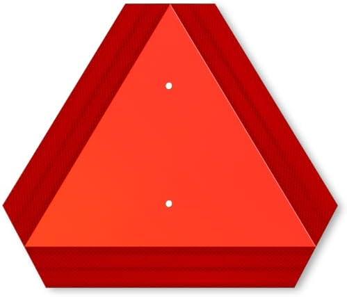 SWEETAPRIL Slow Moving Vehicle Sign, Rust Free Aluminum Slow Moving Vehicle Triangle Signs, 14"X16", 40-Mil Thick Diamond Grade Reflective For Golf Cart, For Golf Cart, Tractor, Utv, Safety Signs