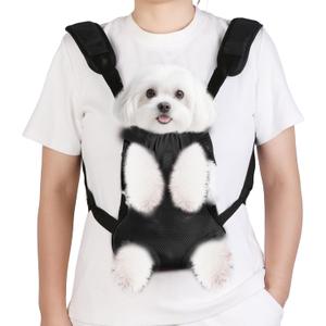 Inspack Dog Cat Backpack Carrier, Carrier Backpacks for Small Medium Dogs, Pet Dog Front Chest Carriers Backpack, Puppy Carrier Sling Backpack, Holder Papoose for Baby Cat BodySmall Size (Black)