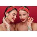 Semato 9 Pcs Christmas Accessories with Red Christmas Headbands & Earrings and Bracelets for Women New Year Xmas Gifts