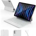 RAYMCRAFT for iPad Air 11inch (M3 2025 / M2 2024) & iPad Pro 11 inch(1st/2nd/3rd/4th Gen), Magic Keyboard for Air 4/5 10.9", Springy Backlit Keys, StainResistant Surface, MultiTouch Trackpad, White