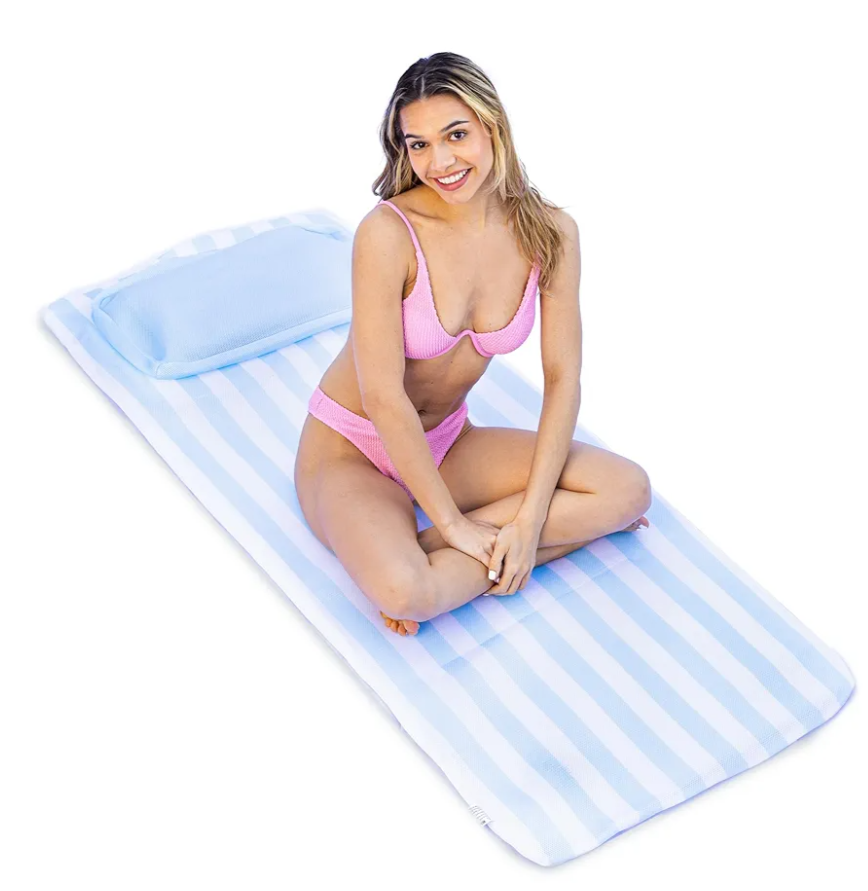 COMFY FLOATS Sun Bed Float - Foam Pool Floats for Adults - No Inflation Required - Blue