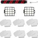 Brushroll & Foam Felt Filters Replacement Compatible with Shark Stratos Upright Vacuum with DuoClean PowerFins AZ3002 & AZ3000W AZ3000