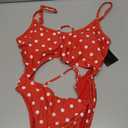 Meyeeka Womens Scoop Neck Cut Out Front Lace Up Back High Cut Monokini One Piece Swimsuit (Small, Polka Dot)