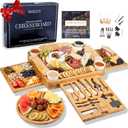 Charcuterie Boards Set  Large Bamboo Cheese Board & Platter with Charcuterie Accessories, Housewarming Gifts for New Home, Christmas, Bridal Shower, New House Gift